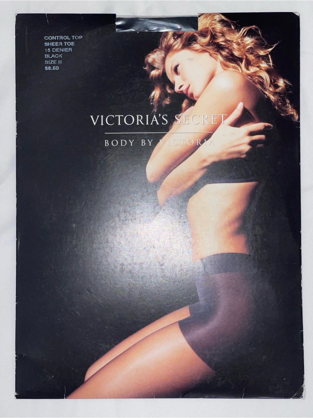 Victoria's Secret Black Control Top Sheer Toe 15D Hosiery Sz: B 0914-16